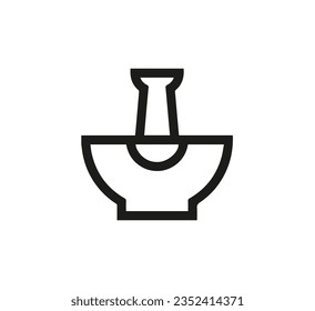 Mortar icon vector. Linear style sign for mobile concept and web design. Mortar symbol illustration. Pixel vector graphics - Vector.