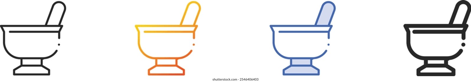 mortar icon.Thin Linear, Gradient, Blue Stroke and bold Style Design Isolated On White Background