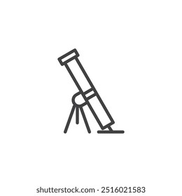 Icono de línea de lanzador de mortero. signo de estilo lineal para concepto y Diseño web móvil. Icono de Vector de contorno de arma de mortero. Símbolo, ilustración del logotipo. Gráficos de Vector