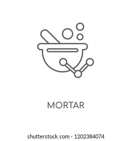 Mortar linear icon. Mortar concept stroke symbol design. Thin graphic elements vector illustration, outline pattern on a white background, eps 10.