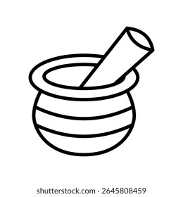 Mortar Lineart Icon for eco-friendly projects and web design elements