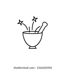Mortar, magic icon. Element of magic for mobile concept and web apps icon. Thin line icon for website design and development