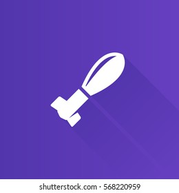 Mortar missile icon in Metro user interface color style. War battle gun