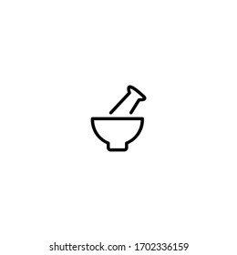 mortar and pastel icon. simple, flat, black, outline. medical and health icon.