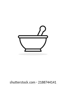mortar and pastle icon vector illustration, eps 10