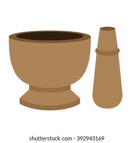 mortar and pestel cartoon vector