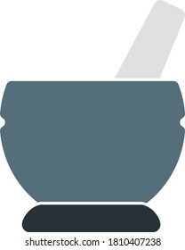 Mortar And Pestel Icon. Flat Color Design. Vector Illustration.