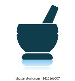 Mortar And Pestel Icon. Shadow Reflection Design. Vector Illustration.