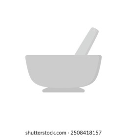 mortar and pestle flat design vector illustration. Grinding tools.