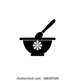 Mortar and pestle flat icon
