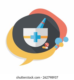 mortar and pestle flat icon with long shadow,eps10