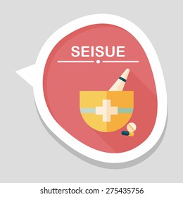 mortar and pestle flat icon with long shadow,eps10