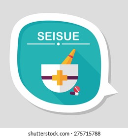 mortar and pestle flat icon with long shadow,eps10