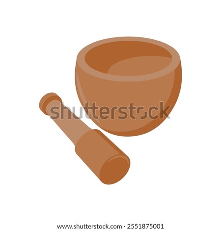 Mortar and Pestle Flat Icon, Vector illustration