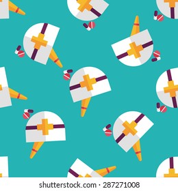 mortar and pestle flat icon,eps10 seamless pattern background