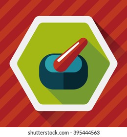 mortar and pestle Flat style Icon with long shadows