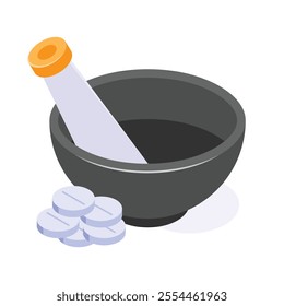 Mortar and pestle for grinding substances in pharmacy