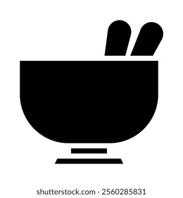 Mortar and pestle icon. Concept of pharmacy, medicine, and traditional remedies.