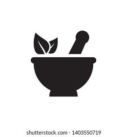 Mortar and pestle icon design vector