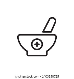 Mortar and pestle icon design vector