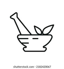 Mortar and pestle icon - editable stroke