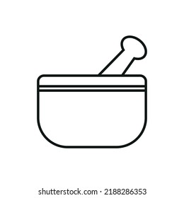 Mortar and pestle icon - editable stroke