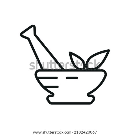 Mortar and pestle icon - editable stroke