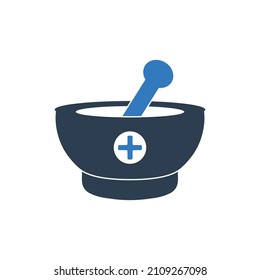 Mortar and Pestle Icon. Editable Vector EPS Symbol Illustration. 