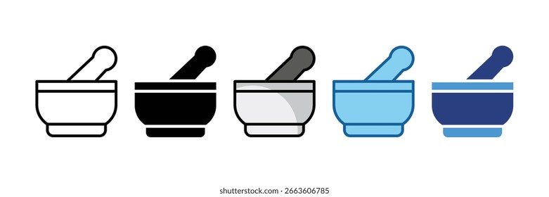 Mortar And Pestle Icon Element For Design