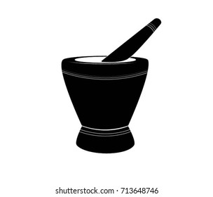 Mortar and pestle icon.- Food, Ingredient, Spice, Asia