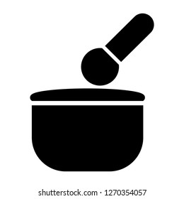 mortar and pestle icon with glyph style