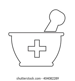 Mortar and pestle icon Illustration design