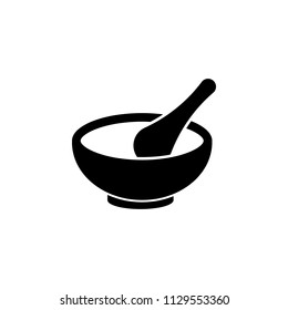 The mortar and pestle icon, illustration, vector
