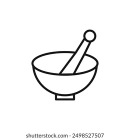 Mortar and pestle icon isolated on white background