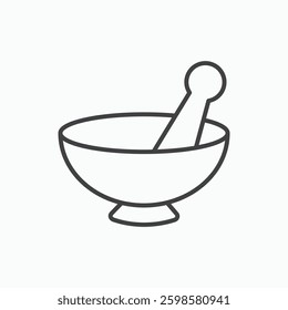 Mortar pestle icon isolated on white background