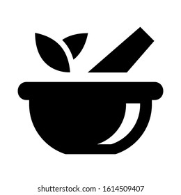 mortar pestle icon isolated sign symbol vector illustration - high quality black style vector icons
