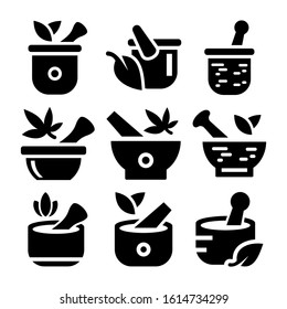 mortar pestle icon isolated sign symbol vector illustration - Collection of high quality black style vector icons

