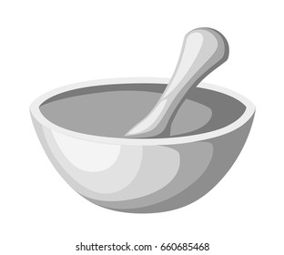 Mortar and pestle icon, Kitchen pounder outline and filled vector sign and full pictogram isolated on white. Symbol, logo illustration.
