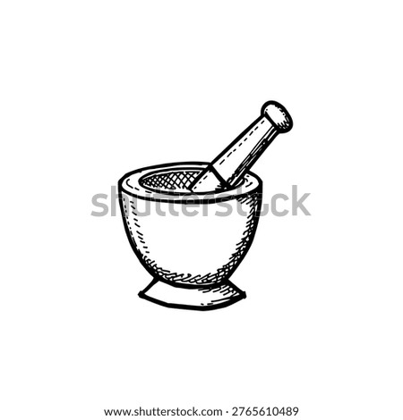 Mortar and pestle icon logo design. Pharmacy sign and symbol. Mortar and pestle icon. Medical equipment for medicine preparation.