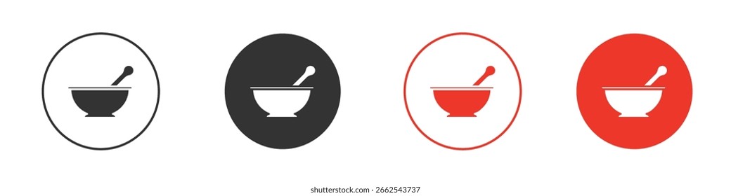 Mörserpestel-Symbol für Logo, Vektorzeichen-Symbol für Design