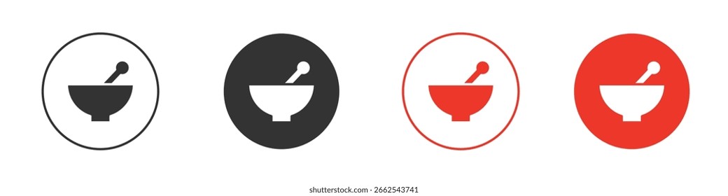 Mortar pestle icon for logo, vector sign symbol for design