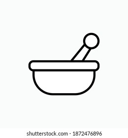 Mortar and Pestle Icon. Medical Element Symbol - Vector, Sign for Design, Presentation, Website or Apps Elements.