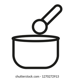 mortar and pestle icon with outline style