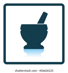 Mortar and pestle icon. Shadow reflection design. Vector illustration.