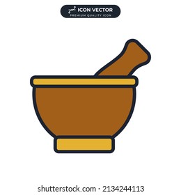 plantilla de símbolo de icono de mortero para colección de diseño gráfico y web ilustración vectorial