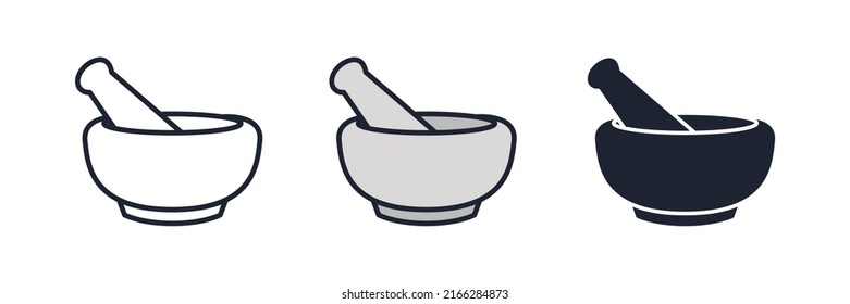 mortar and pestle icon symbol template for graphic and web design collection logo vector illustration