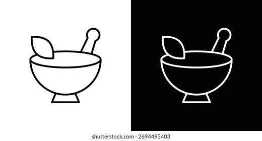 Icono de mortero para el logotipo de la Plantilla, diseños de Vector.