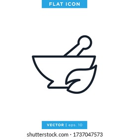 Plantilla de diseño de vectores de iconos de mortero y de pestañas