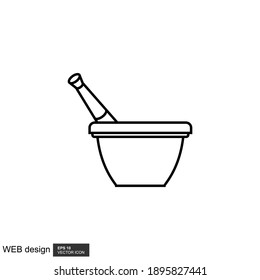 Mortar and Pestle Icon Vector Design Template