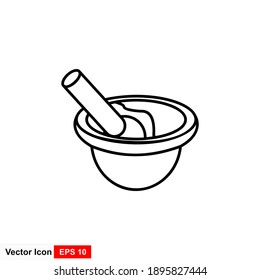 Plantilla de diseño de vectores de iconos de mortero y de pestañas